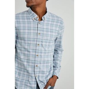 RAILS Mens Shirt Small Blue Plaid Flannel Button Down Pocket REID $148